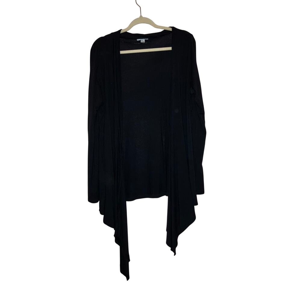 Great Northwest Indigo Black Open Front Waterfall Cardigan Size XL